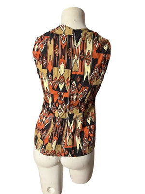 Vintage 70's mod sleveeless top XS S