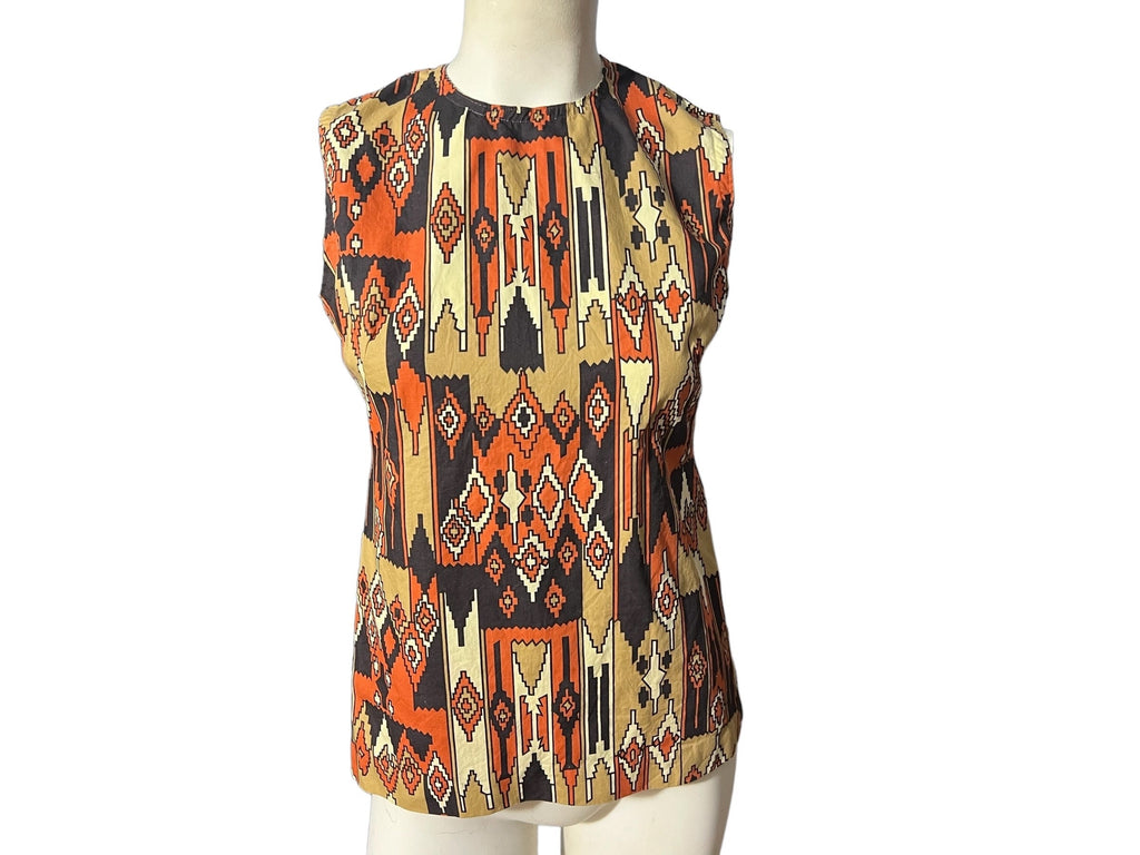 Vintage 70's mod sleveeless top XS S