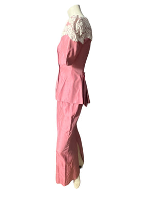 Vintage 80's pink dress suit 8 Water Water