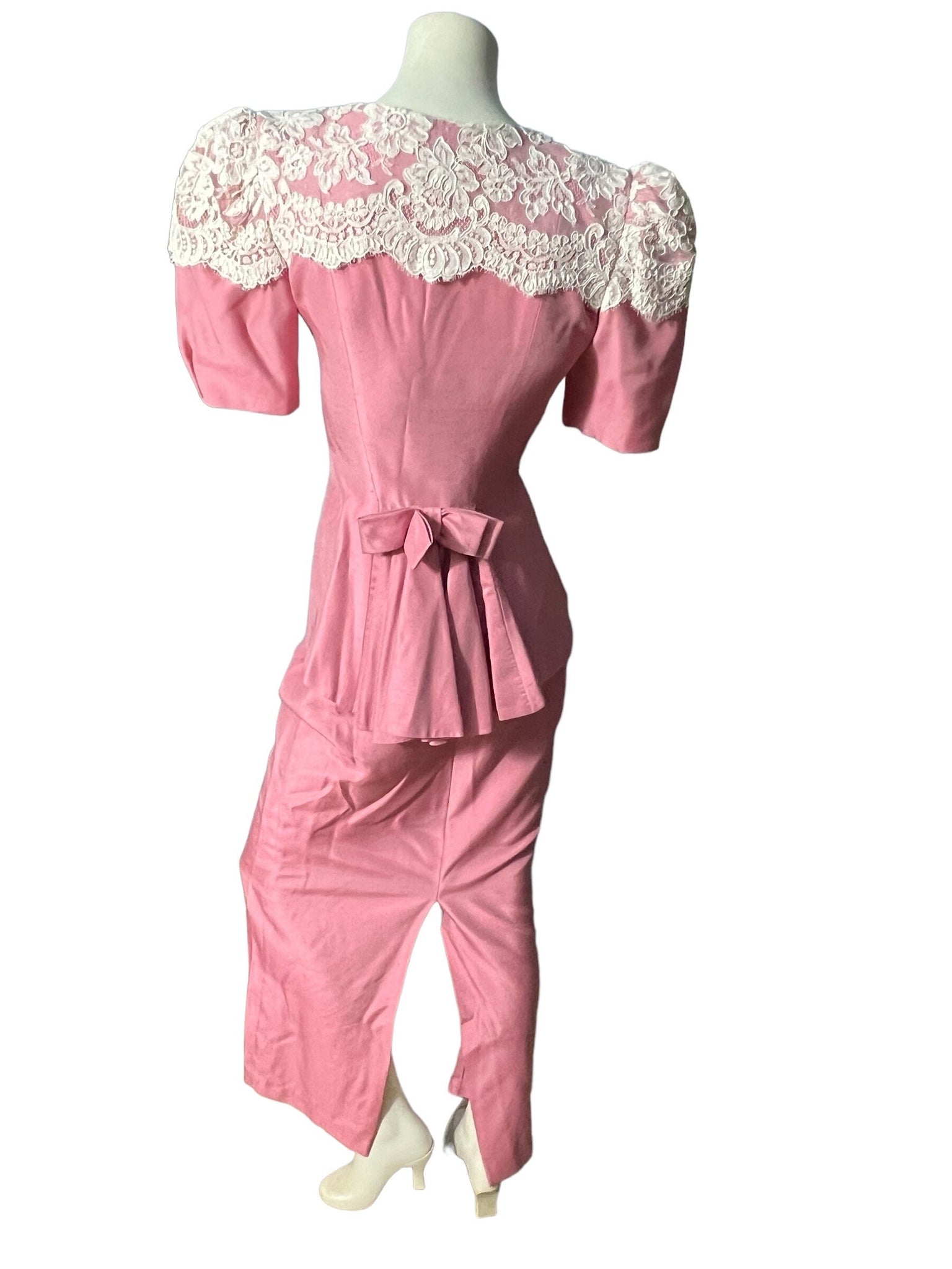 Vintage 80's pink dress suit 8 Water Water