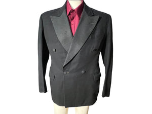 Vintage black wool Labiche's tuxedo jacket 40