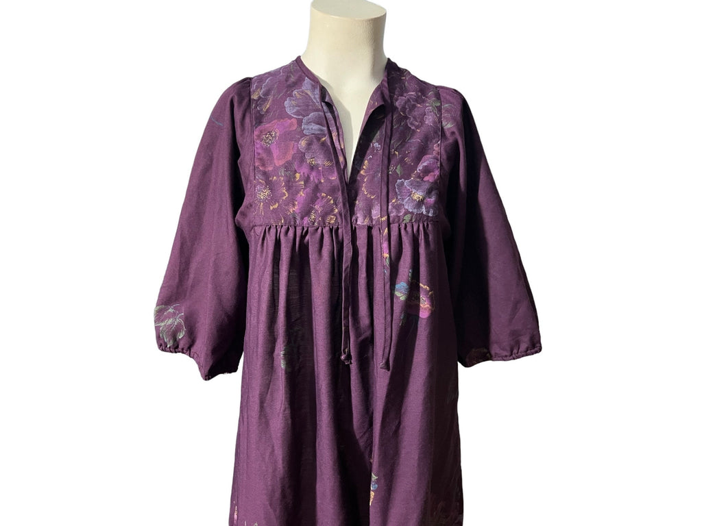 Vintage 70's purple caftan dress M Byer Too