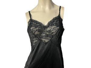 Vintage 60's black lingerie slip L XL Van Roalte