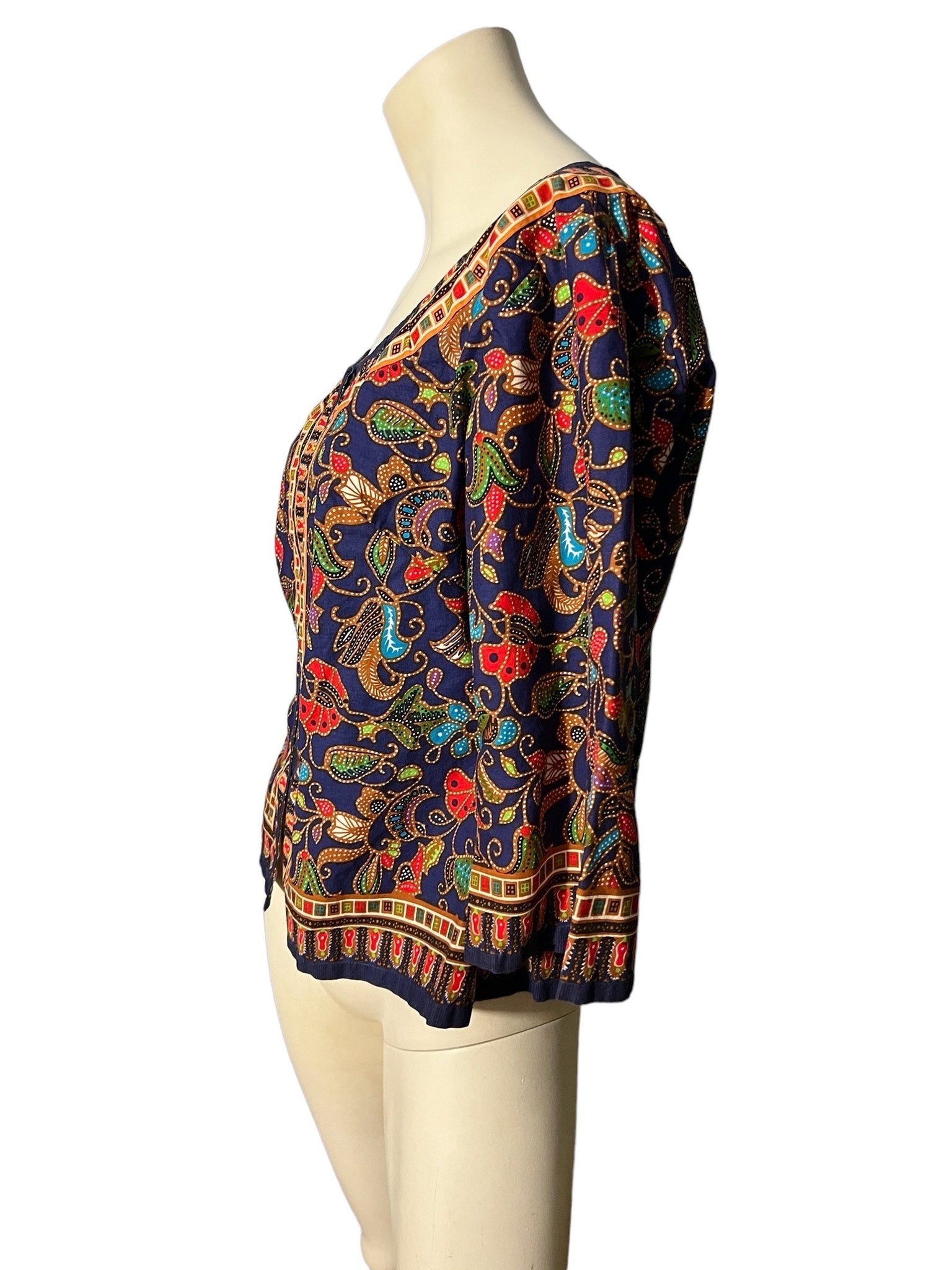Vintage 70's batik top L Janilaine