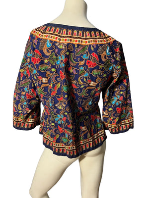 Vintage 70's batik top L Janilaine