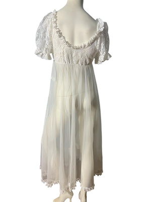 Vintage peignoir set lingerie nightgown M