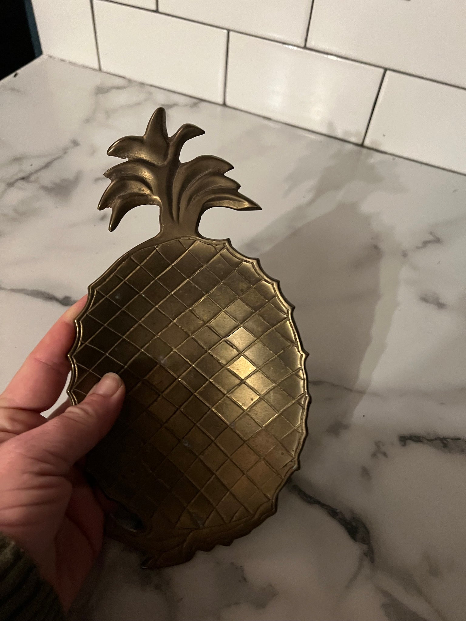 Vintage brass pineapple dish