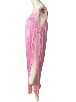 Vintage 70's pink long nightgown S Sears