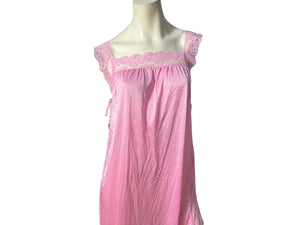 Vintage 70's pink long nightgown S Sears