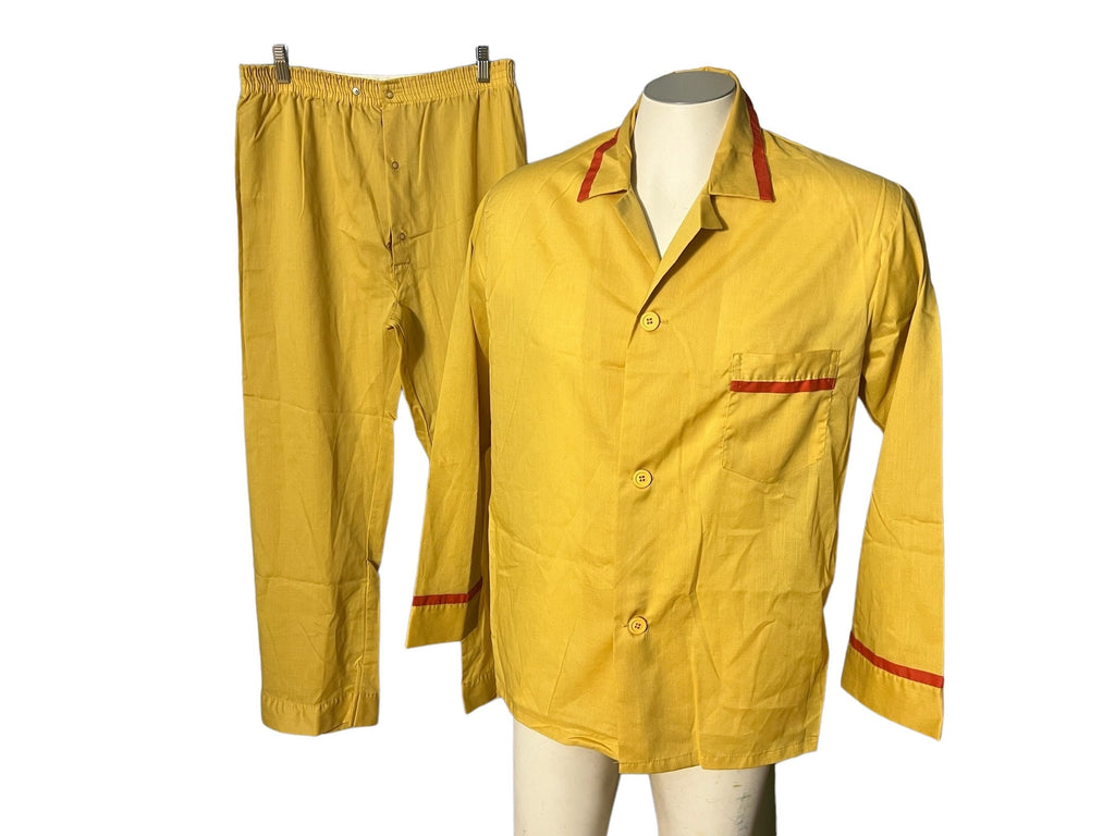 vintage 70's yellow men's pajamas M Sears