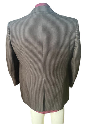 vintage brown pinstripe 3pc suit 42 Merit