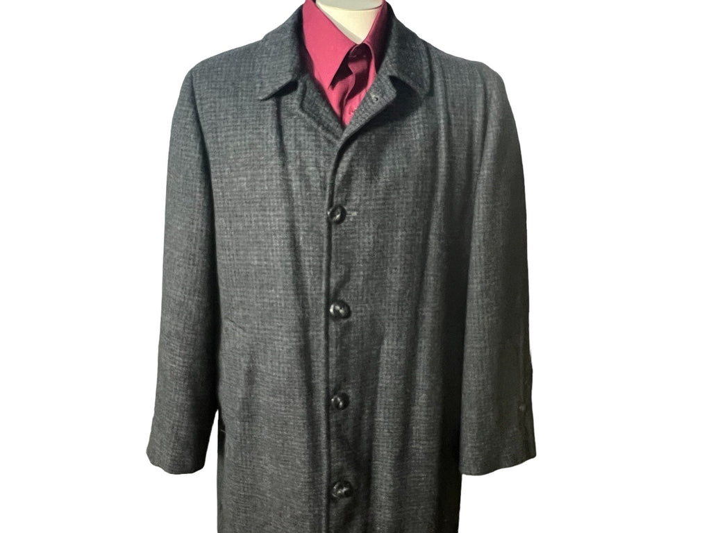 Vintage men's Sears men's check coat wool L