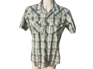 vintage green western shirt S M Vaquero