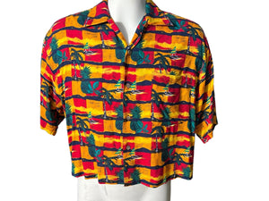 vintage 80’s tribal short button up S Towncraft