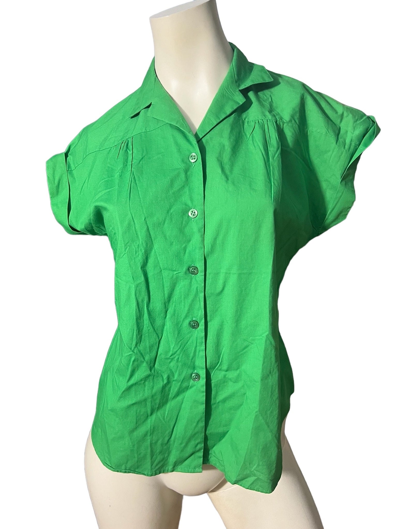 Vintage green 70's blouse M Society