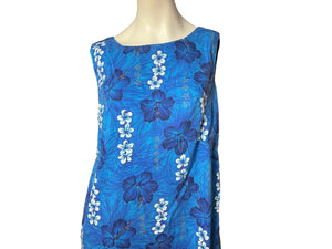 Vintage 60's blue Hawaiian dress L Hookano