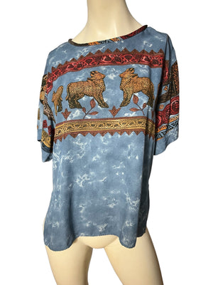 vintage 80's goat shirt M Platinum