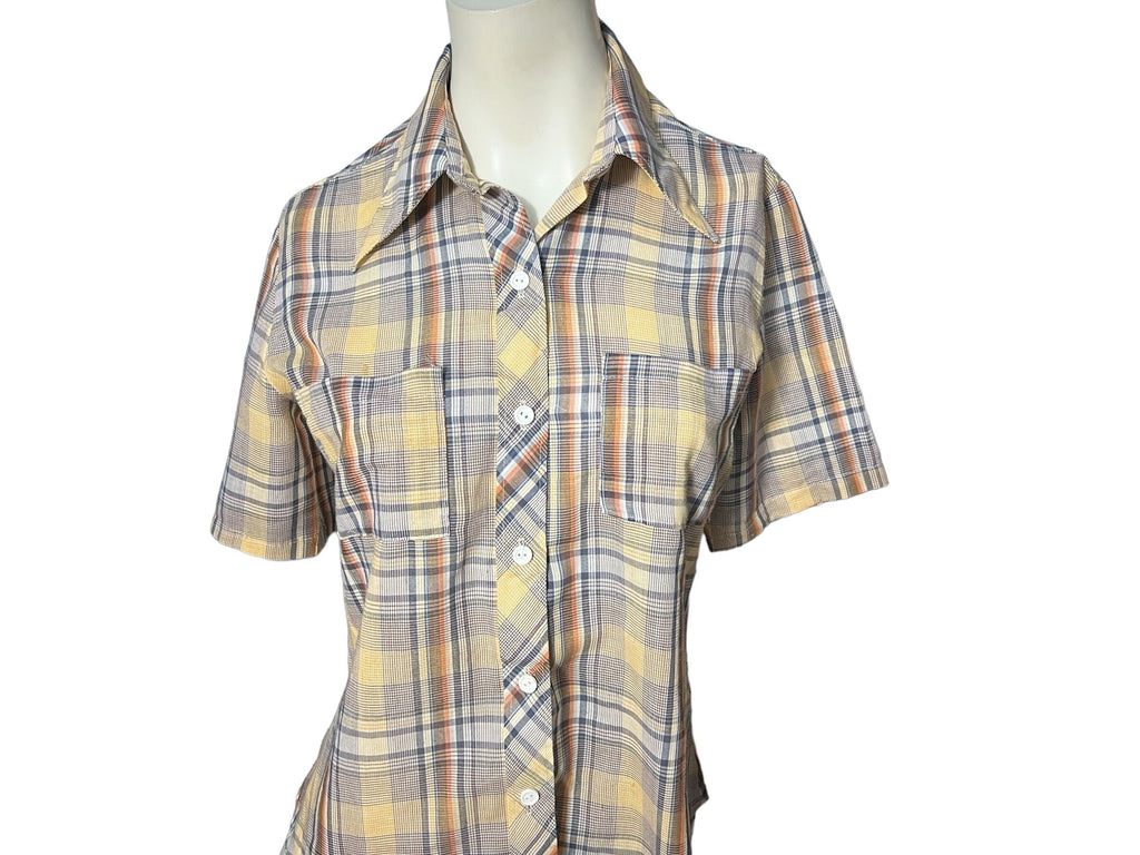 vintage 70's Langtry plaid shirt S