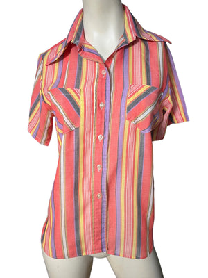 vintage 70's striped shirt M Maverick