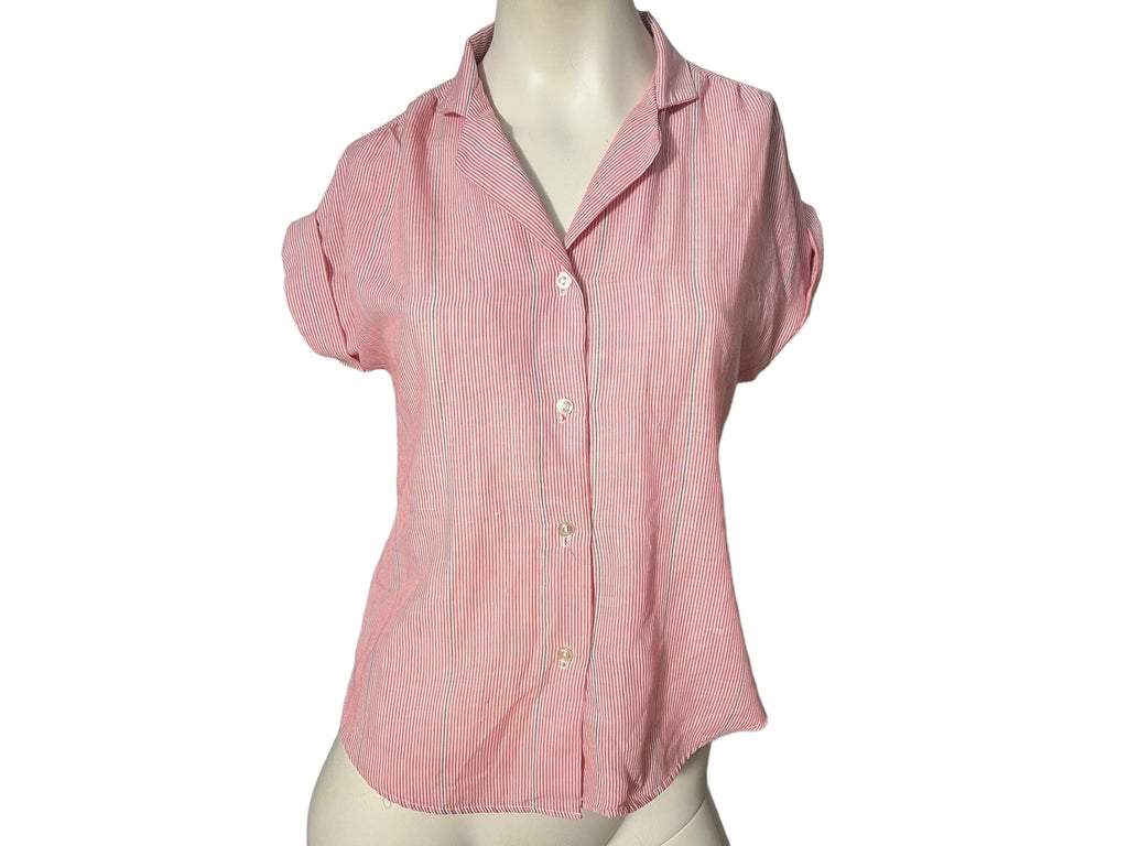 vintage 80's striped fitted blouse M Katos