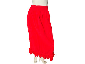 vintage 70's red maxi skirt M Her Majesty