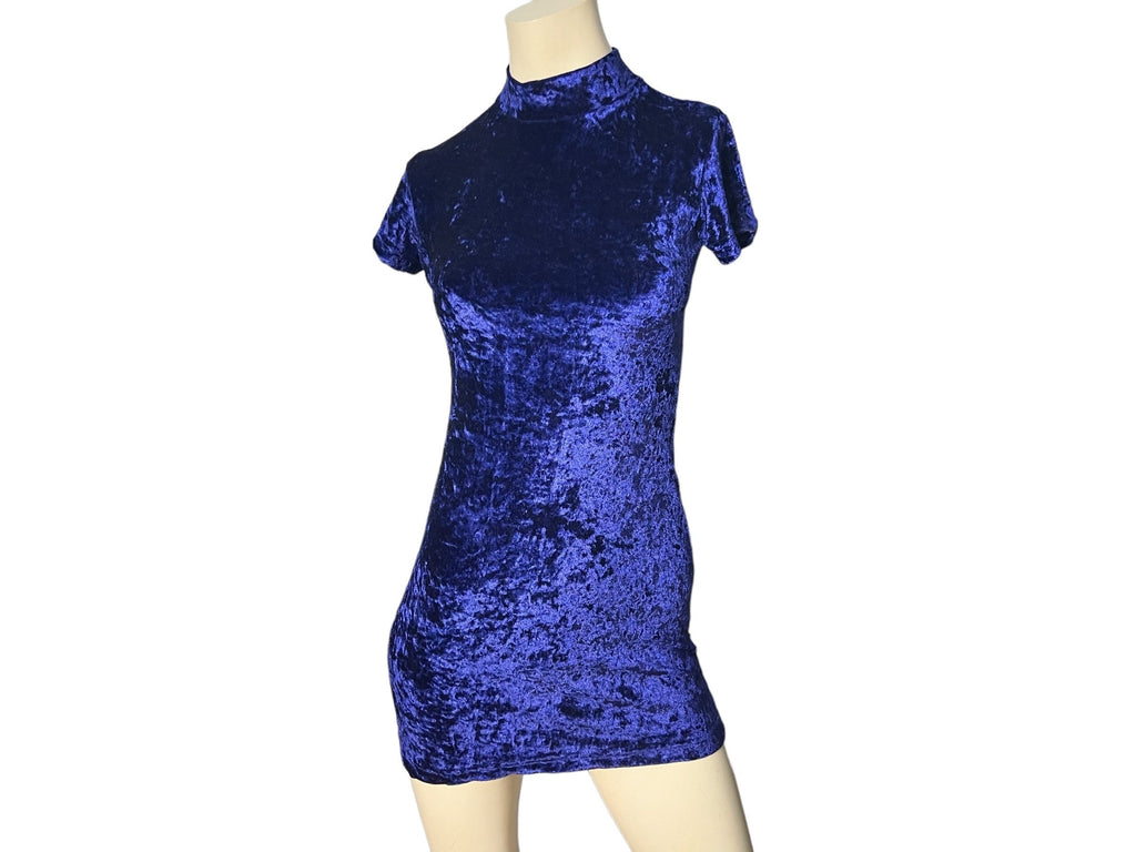 vintage 80's blue bodycon mini dress S Exit