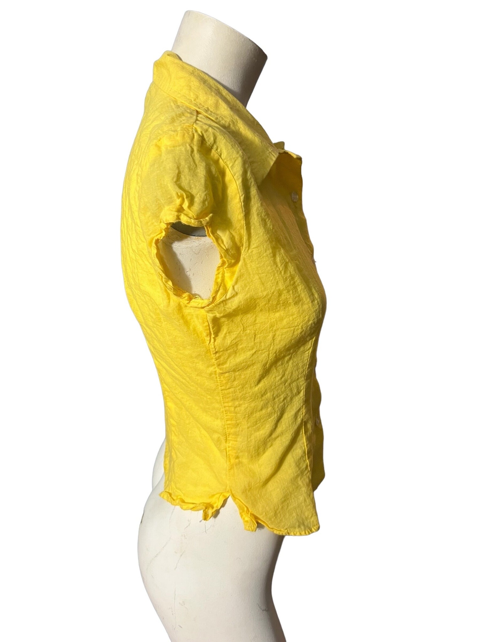 Vintage 80's yellow sleeveless blouse M