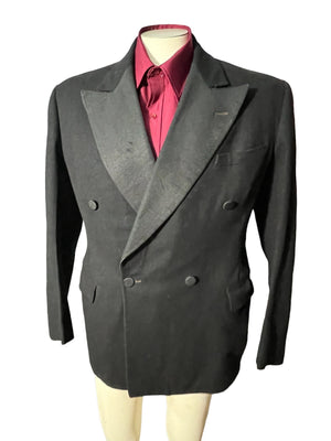 Vintage black wool Labiche's tuxedo jacket 40