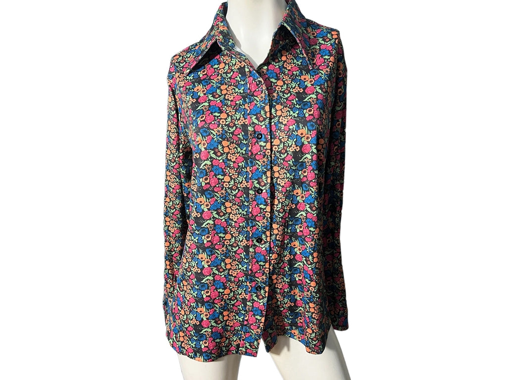 Vintage Sears 70's women's shirt XL floral