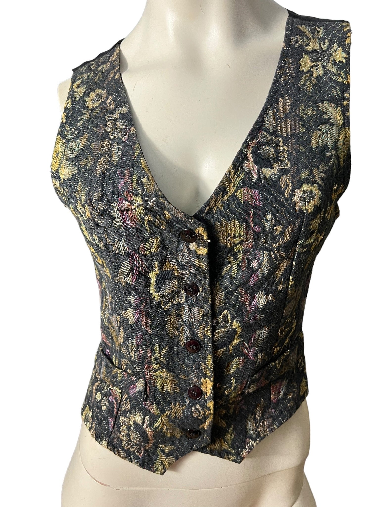 vintage metallic brocade vest M Lanzetta Sport