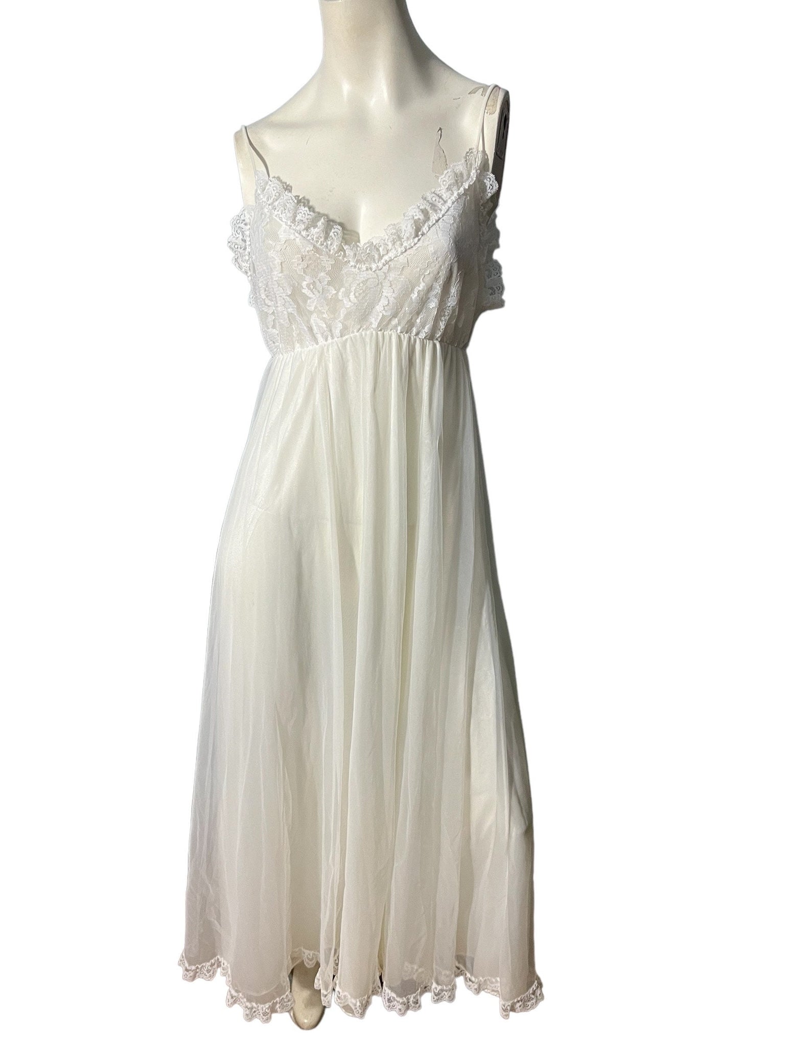 Vintage peignoir set lingerie nightgown M