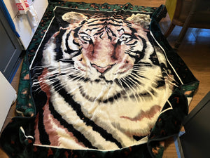 vintage huge tiger blanket