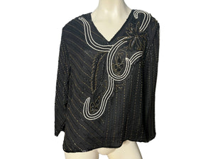 vintage black & white bead top 2x Jewel Queen