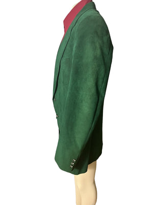 vintage green ultra suede suit jacket 44 Neiman Marcus