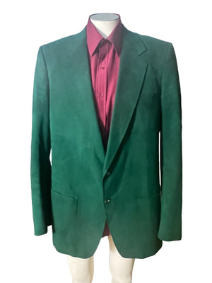 vintage green ultra suede suit jacket 44 Neiman Marcus