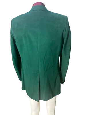 vintage green ultra suede suit jacket 44 Neiman Marcus