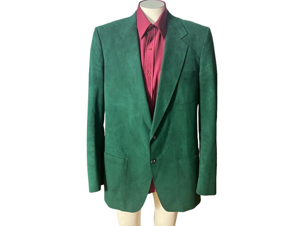 vintage green ultra suede suit jacket 44 Neiman Marcus