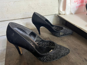 Vintage 50's black heels 7N