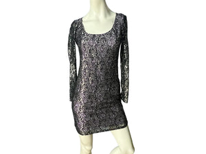 Vintage 80's bodycon mini lace dress JUMP S