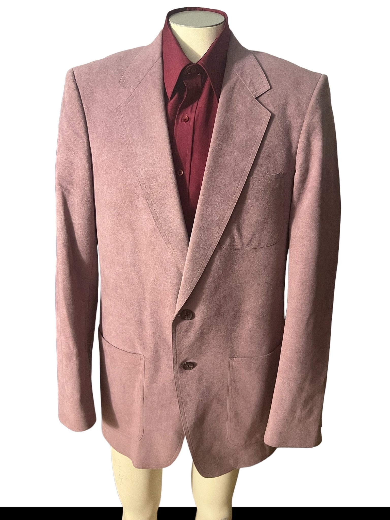 vintage rose velour pink suit jacket 42 Neiman Marcus