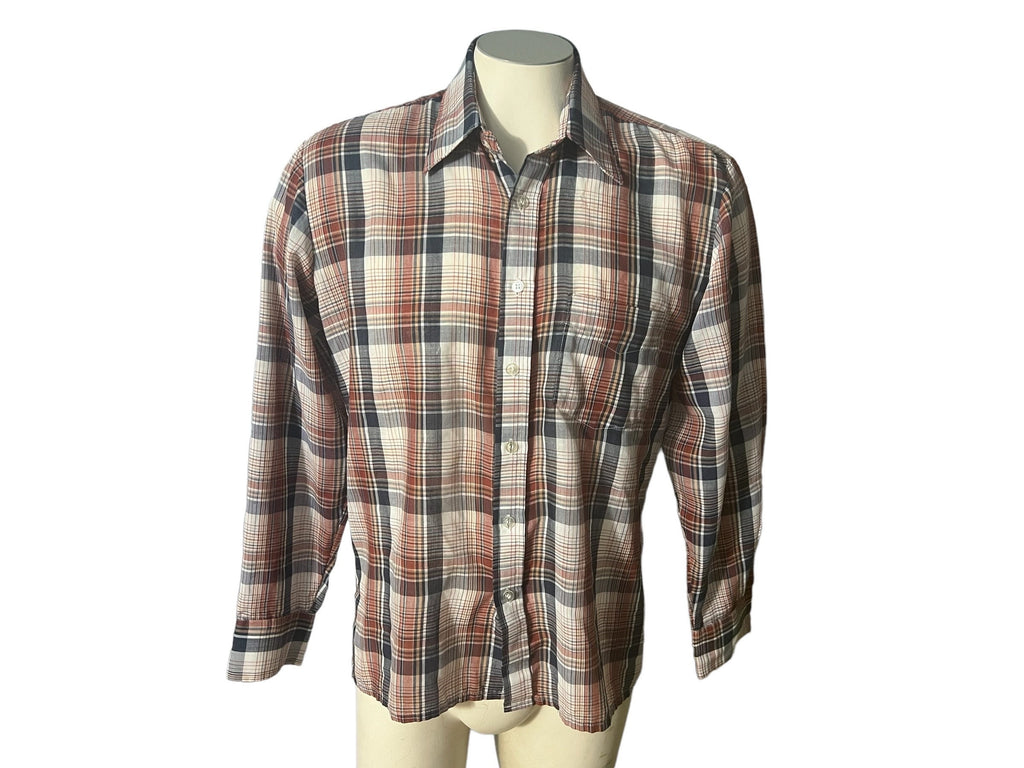 vintage plaid button up shirt M Harwyn