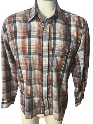 vintage plaid button up shirt M Harwyn