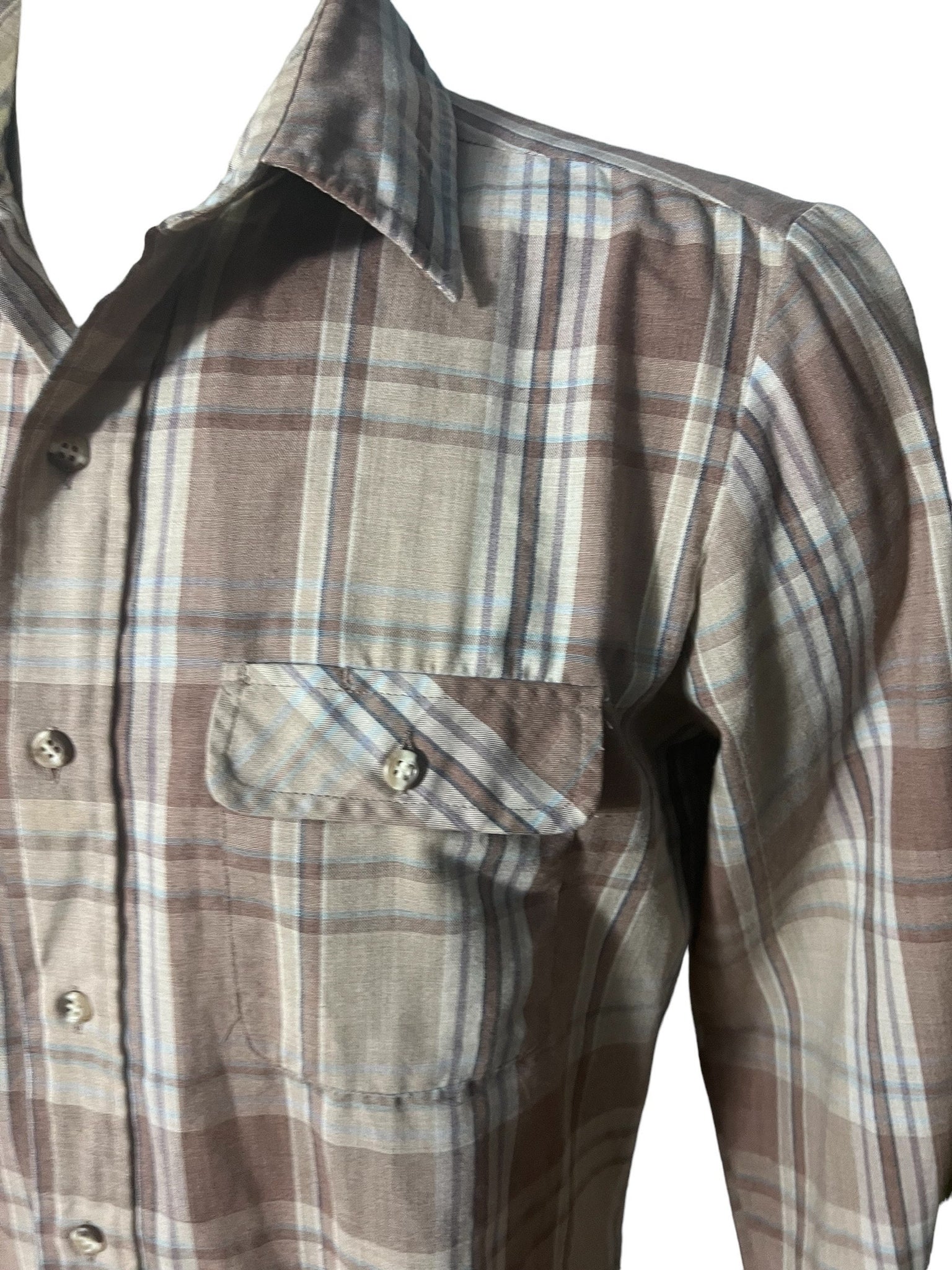 vintage Levis tan plaid men's shirt M