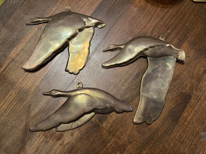 vintage brass wall ducks birds