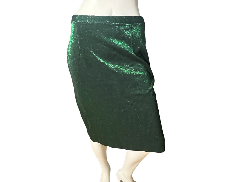 vintage green metallic skirt M L