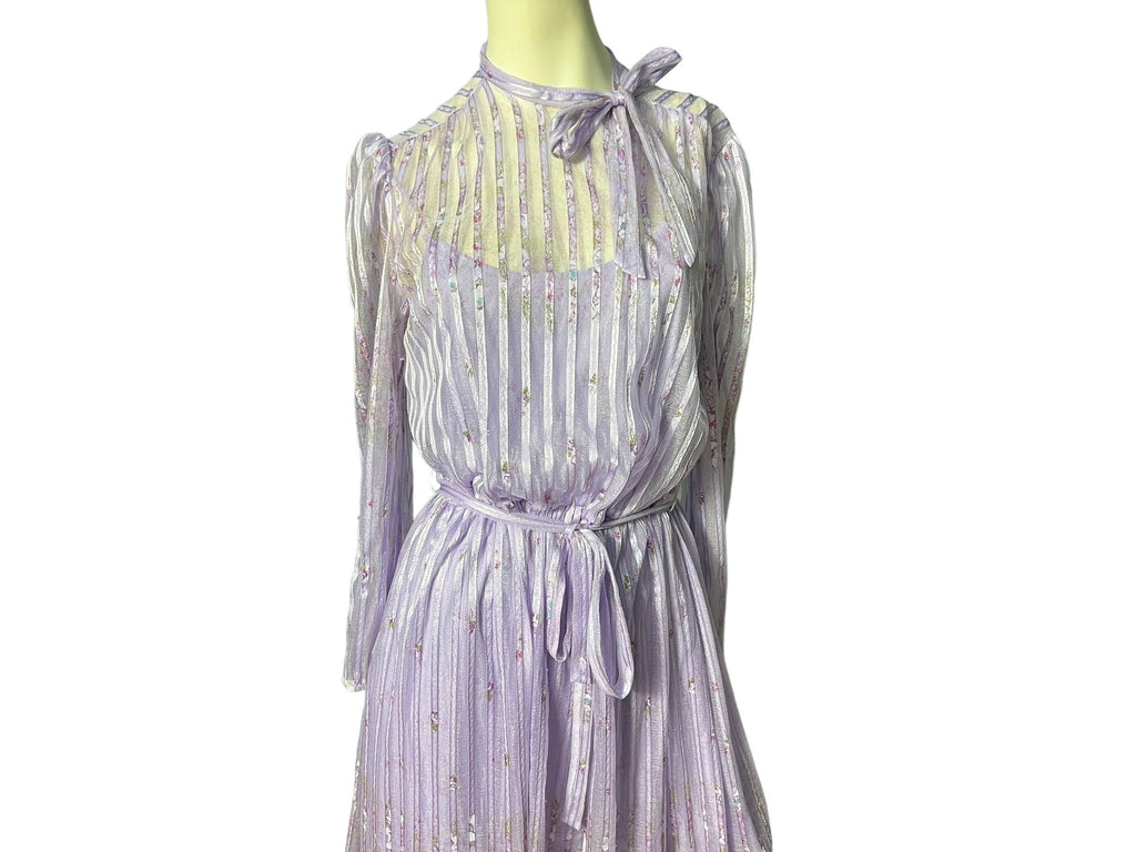 Vintage 70’s Sears purple sheer dress M L