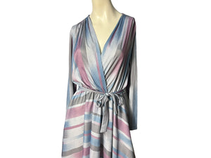 Vintage 70’s wrap bust Chevron dress L