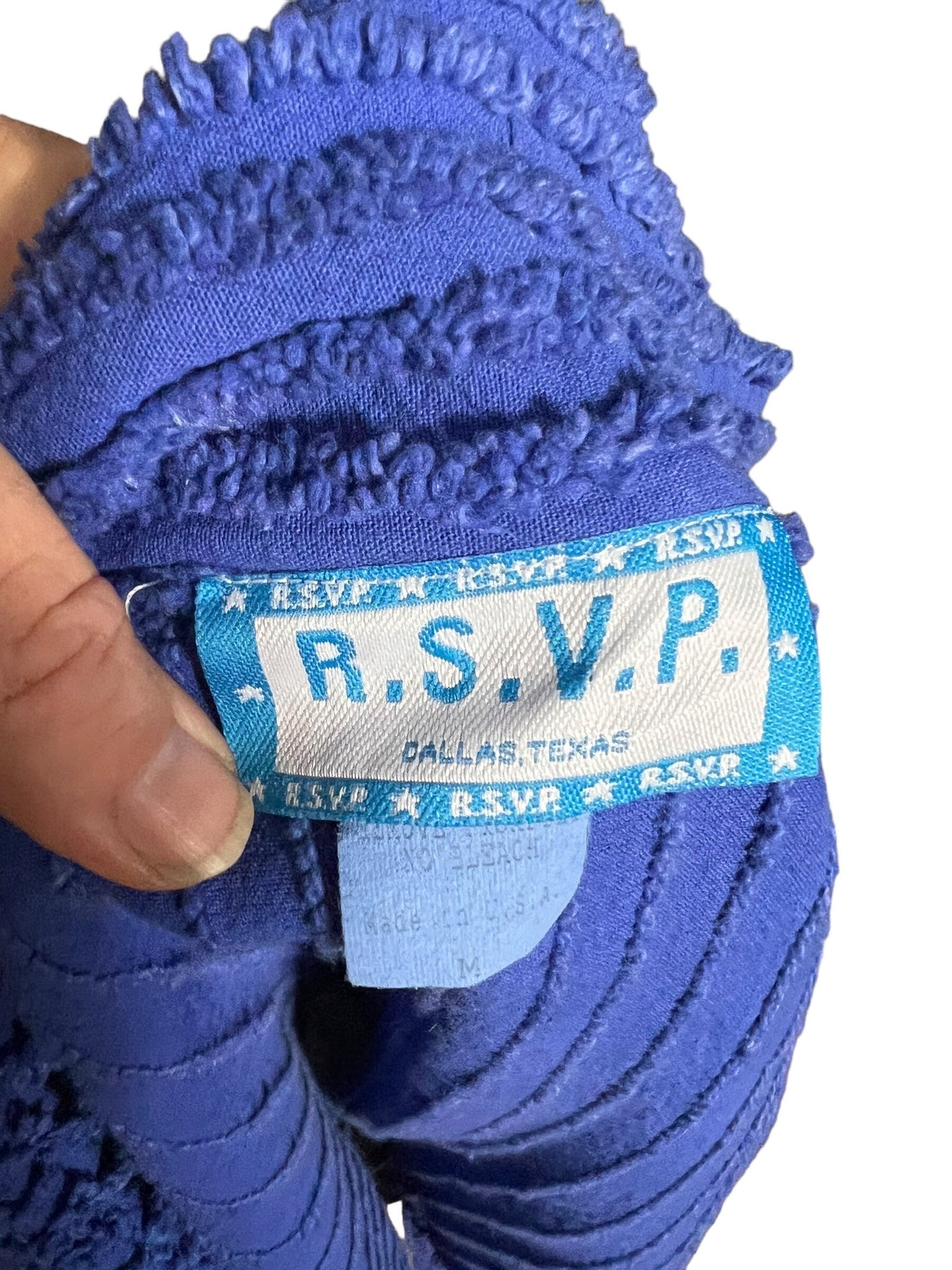 Vintage blue chenille jacket M RSVP