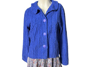 Vintage blue chenille jacket M RSVP