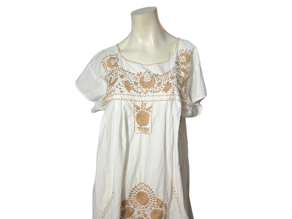 Vintage white Mexican dress M L